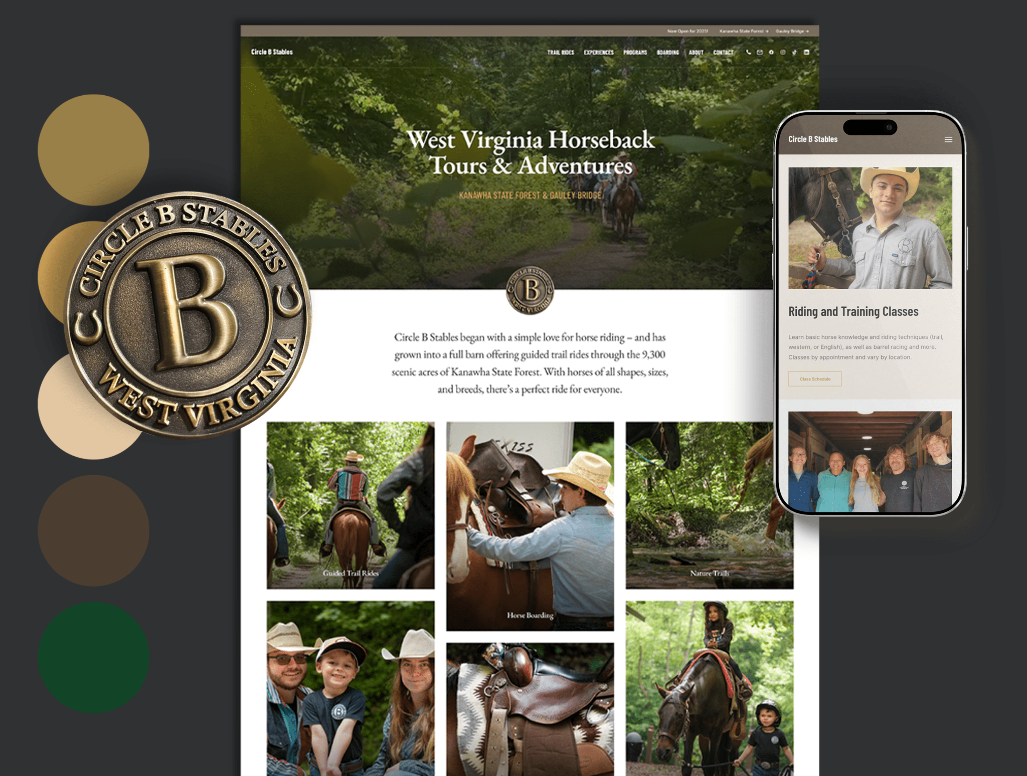Circle B Stables brand and web example