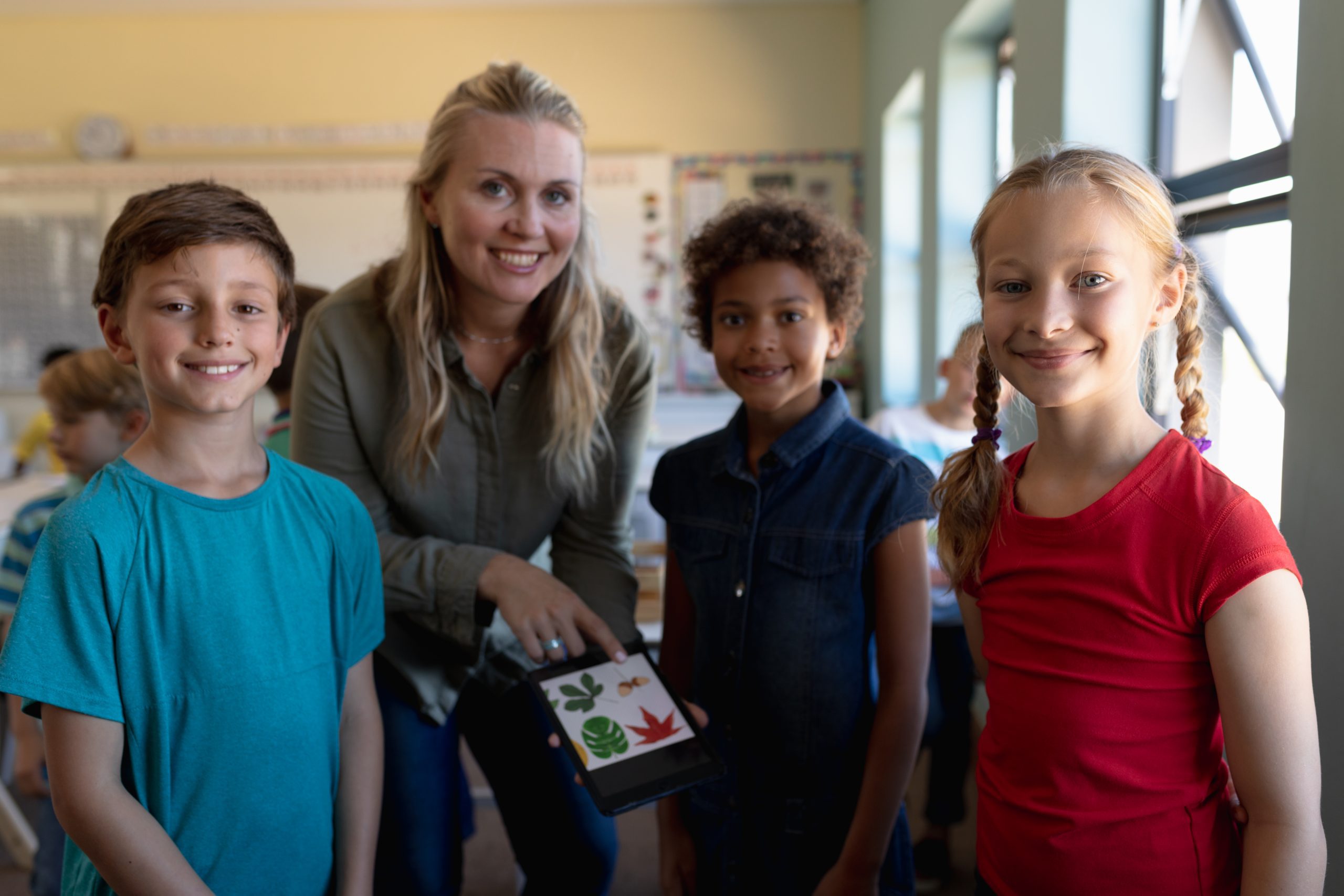 Afterschool children with teacher